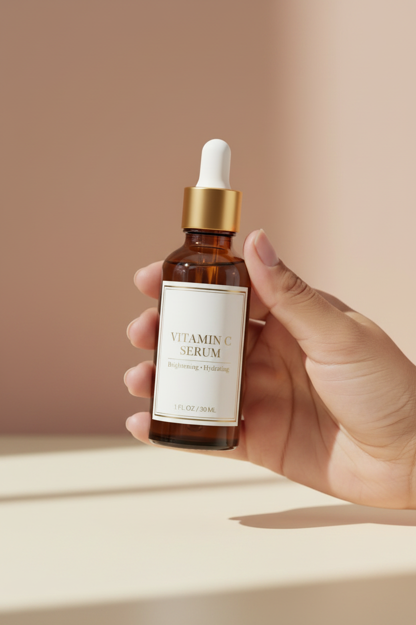Aurelle Vitamin C Serum held in hand